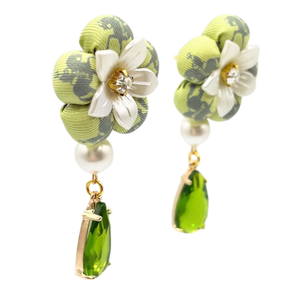 Equestrian Vintage Silk Necktie Drop Earrings
