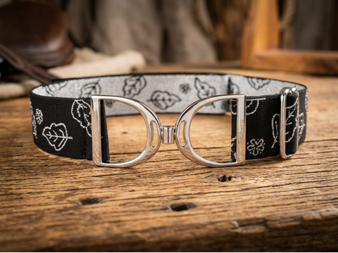 PaisleyEQ Stirrup Buckle Belt-B&W Fall Foliage Sparkle