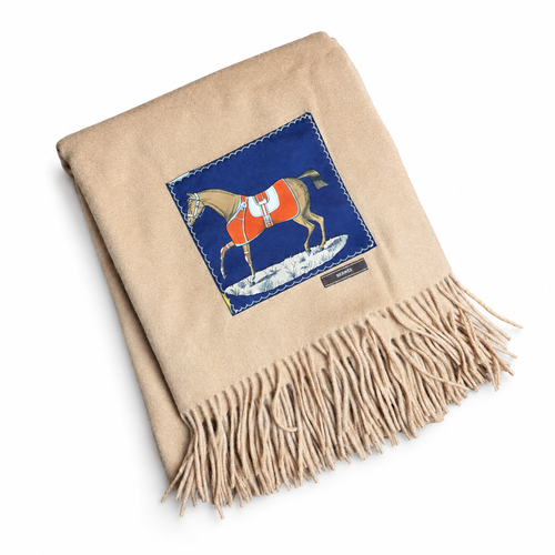 Couvertures et Tenues du Jour Vintage Silk Scarf & Cashmere Throw Blanket