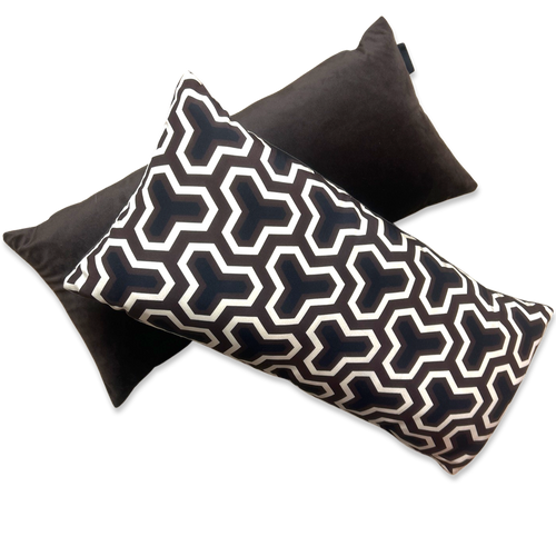 Geometric Neutral Vintage Silk Scarf Pillows
