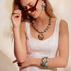 Equestrian Vintage Silk Necktie Drop Earrings