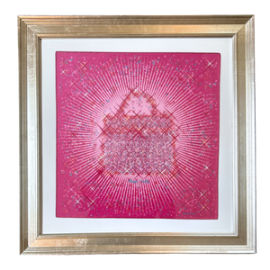 Magic Kelly Pink Framed Vintage Silk Scarf 24"