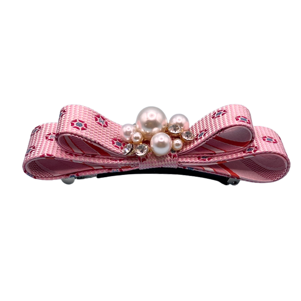 CC Grenadine Vintage Silk Necktie Hair Clip