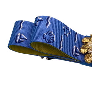 Nautical Print Silk Necktie Hair Clip