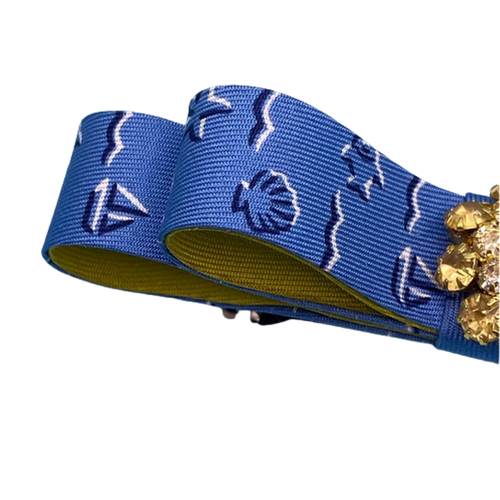 Nautical Print Silk Necktie Hair Clip