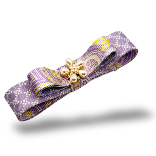 Paisley Print Silk Necktie Hair Clip