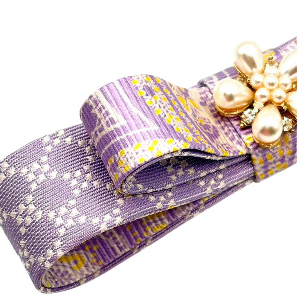 Paisley Print Silk Necktie Hair Clip