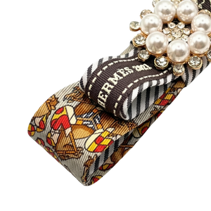 Jockey Print Silk Necktie Hair Clip