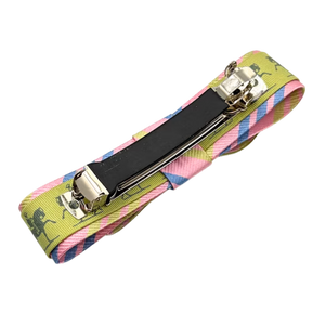 Equestrian Print Silk Necktie Hair Clip