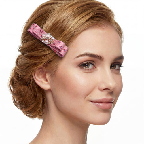 CC Grenadine Vintage Silk Necktie Hair Clip