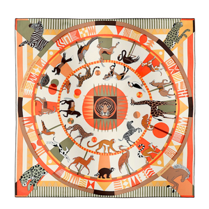 Carrousel du Louvre Royal Vintage Framed Silk Scarf 42"