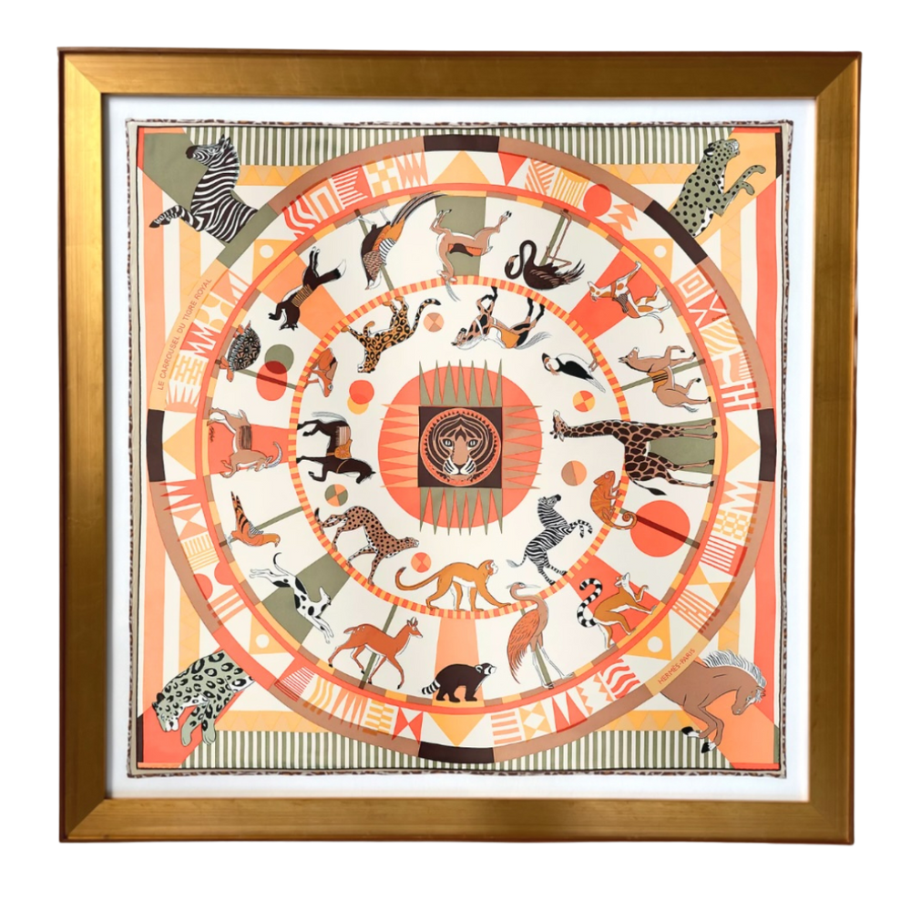 Carrousel du Louvre Royal Vintage Framed Silk Scarf 42"