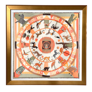 Carrousel du Louvre Royal Vintage Framed Silk Scarf 42"
