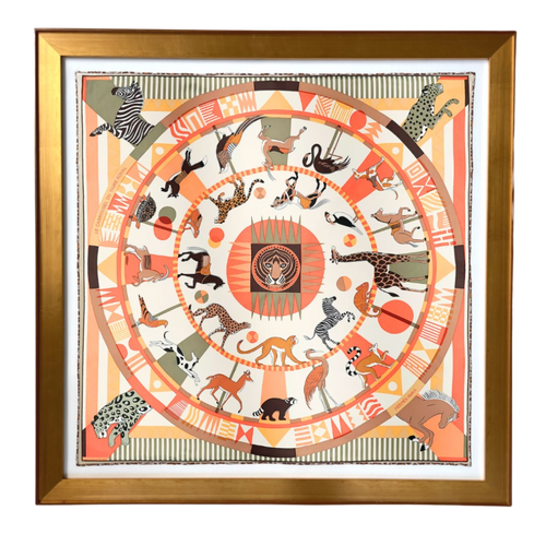 Carrousel du Louvre Royal Vintage Framed Silk Scarf 42"