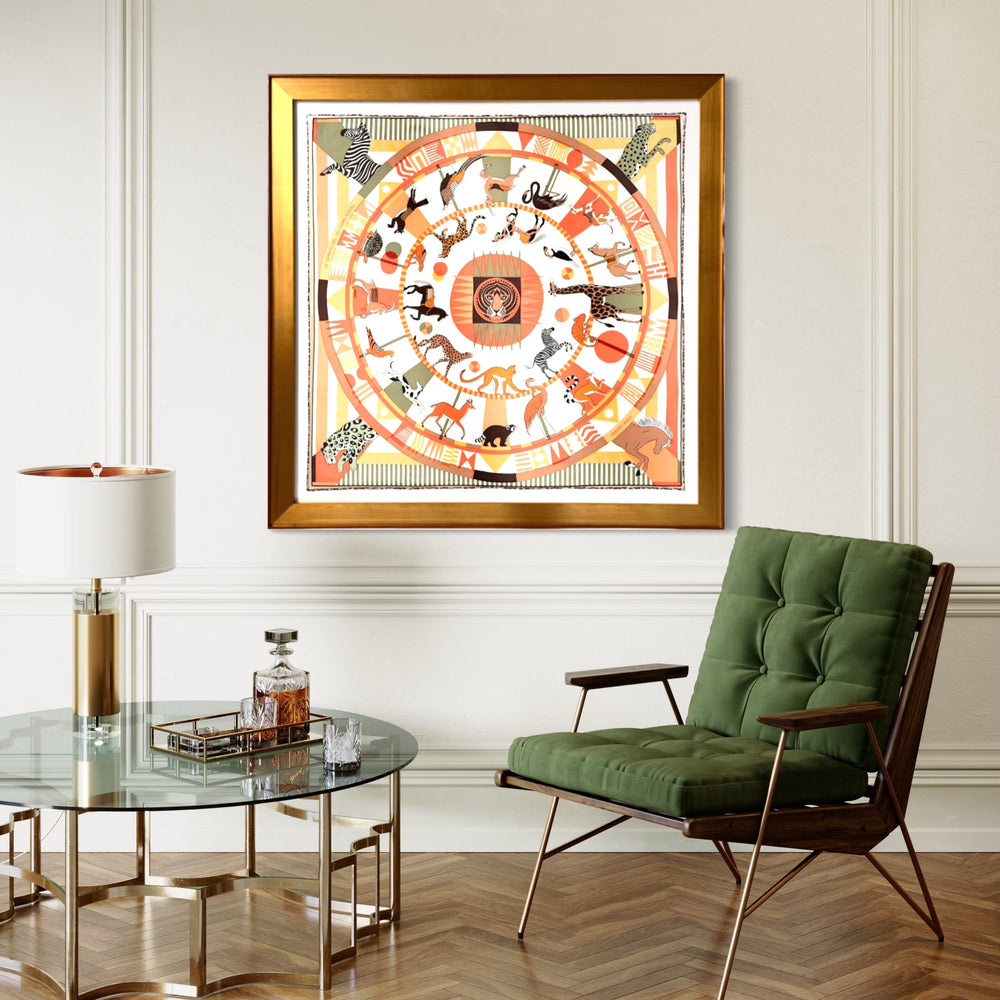 Carrousel du Louvre Royal Vintage Framed Silk Scarf 42"