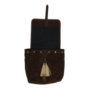 Huntley Equestrian Cowhide Suede Leather Designer Shoulder Backpack