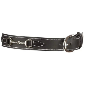 Huntley Equestrian Children's Snaffle Bit Black Leather Belt