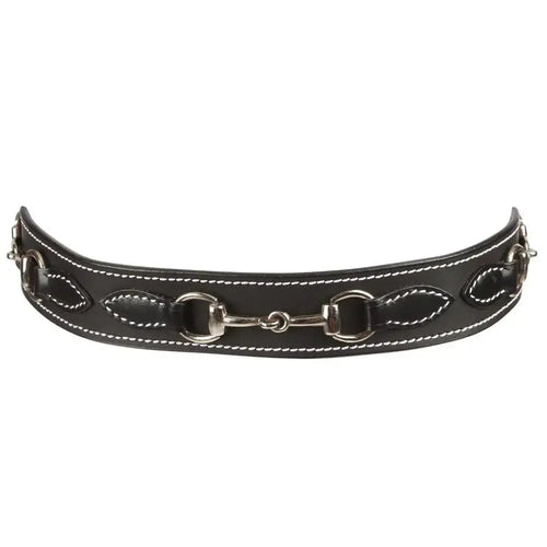 Huntley Equestrian Children's Snaffle Bit Black Leather Belt