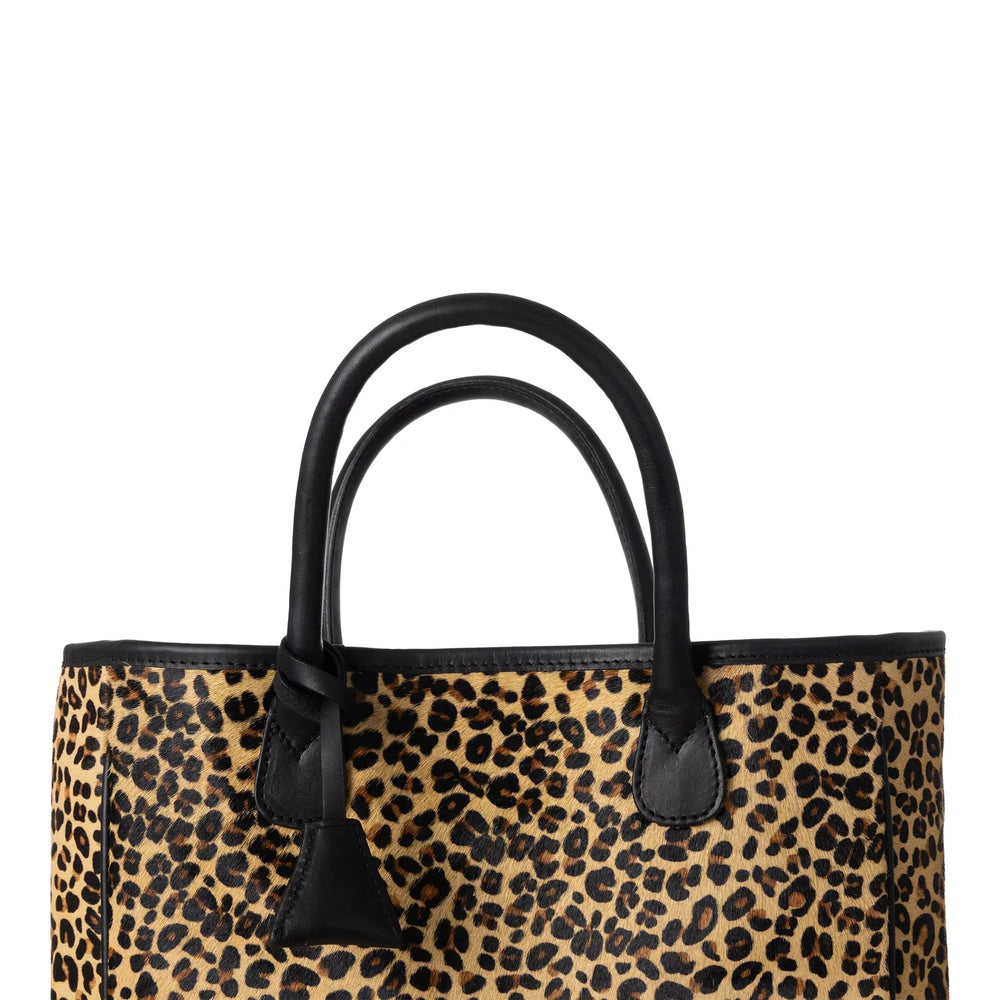 Huntley Equestrian Leopard Hair On Hide Tote Handbag