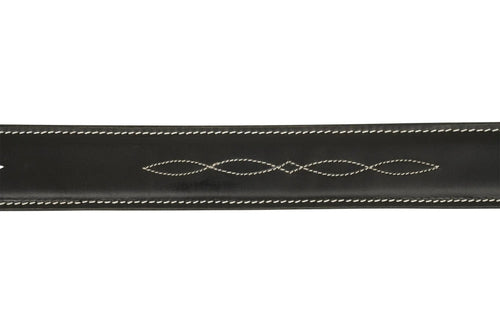 Huntley Fancy Stitched Ladies  1.5" Inch wide belt, Black