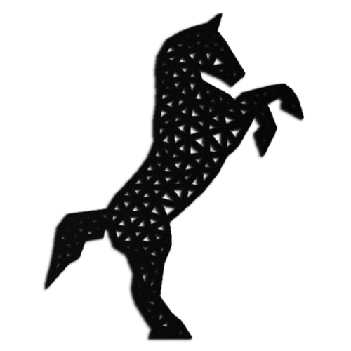 Geometric Horse Metal Wall Art - Modern Steel Horse Silhouette - KAF108