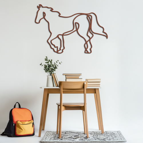 Abstract Horse Metal Wall Art - Minimalist Steel Horse Silhouette - KAF121