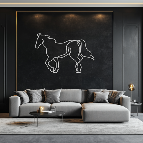 Abstract Horse Metal Wall Art - Minimalist Steel Horse Silhouette - KAF121