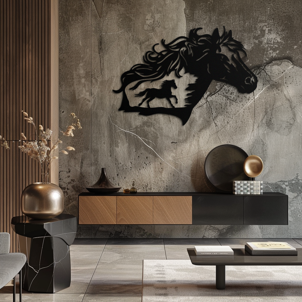 Horse Silhouette Metal Wall Art – Modern & Stylish - KAF137