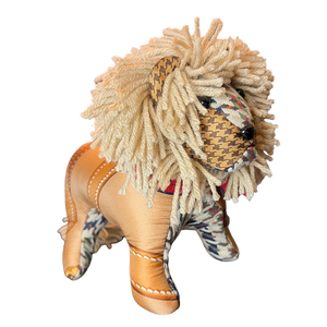 Houndstooth Vintage Silk Scarf Courageous Lion
