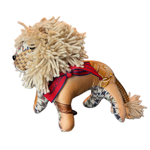 Houndstooth Vintage Silk Scarf Courageous Lion