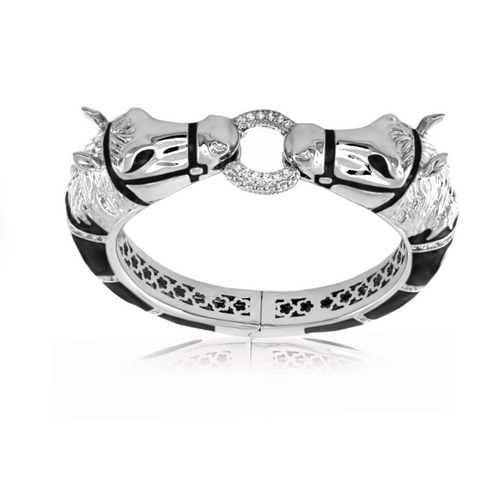Equestrian Horse Bangle — Pavé Circle