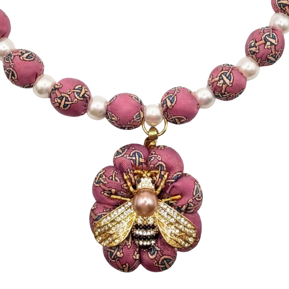 Novelty Print Vintage Silk Necktie Necklace