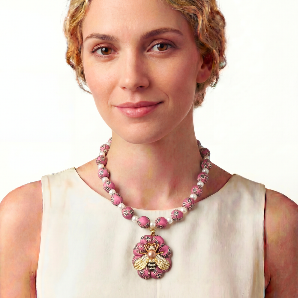 Novelty Print Vintage Silk Necktie Necklace