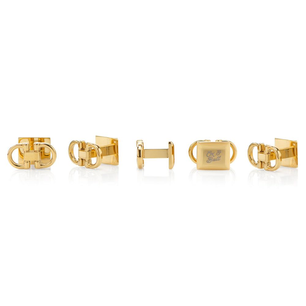 Stainless Steel Gold Horse Bit 5-Stud Set