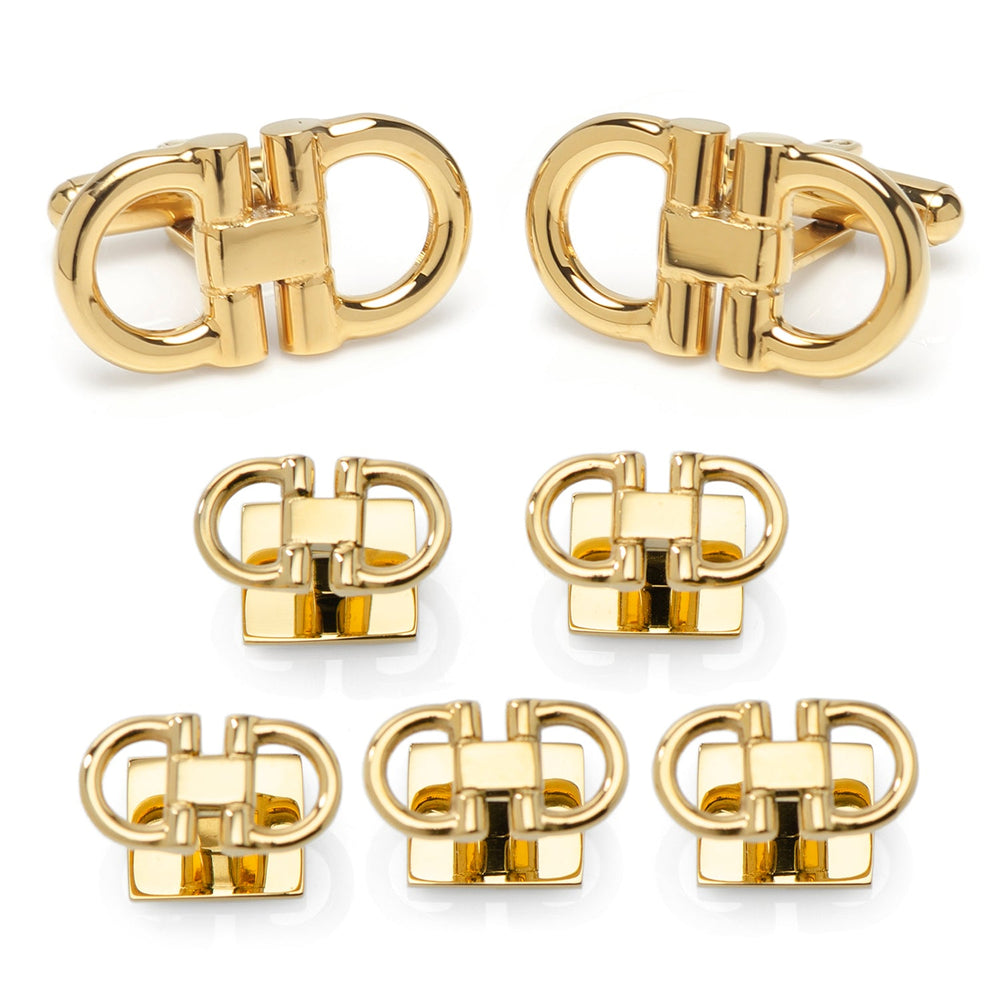 Stainless Steel Gold Horse Bit 5-Stud Set