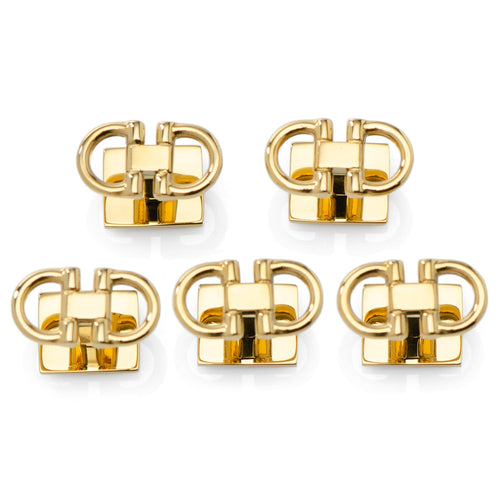 Stainless Steel Gold Horse Bit 5-Studs