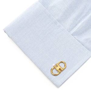 Stainless Steel Gold Horse Bit Cufflinks