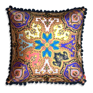 Paisley Jeweltone Vintage Silk Scarf Pillows 26"