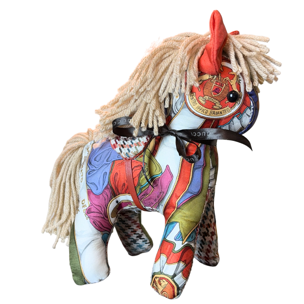 Horse Ribbons Vintage Silk Scarf Noble Pony