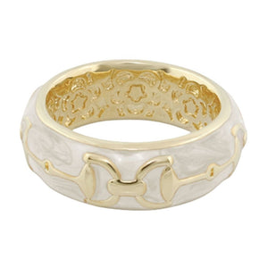 Equestrian Stirrup Ring — Apricot Horsebit