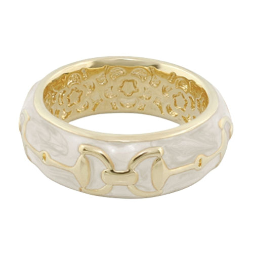 Equestrian Stirrup Ring — Apricot Horsebit