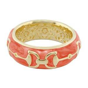 Equestrian Stirrup Ring — Apricot Horsebit