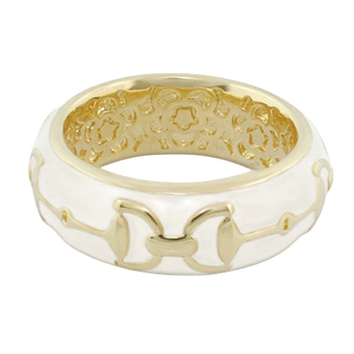 Equestrian Stirrup Ring — Apricot Horsebit