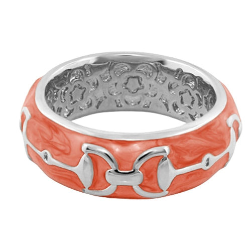 Equestrian Stirrup Ring — Apricot Horsebit