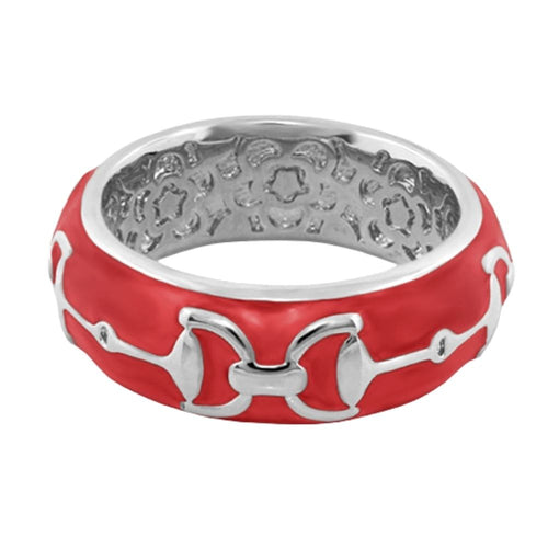 Equestrian Stirrup Ring — Apricot Horsebit