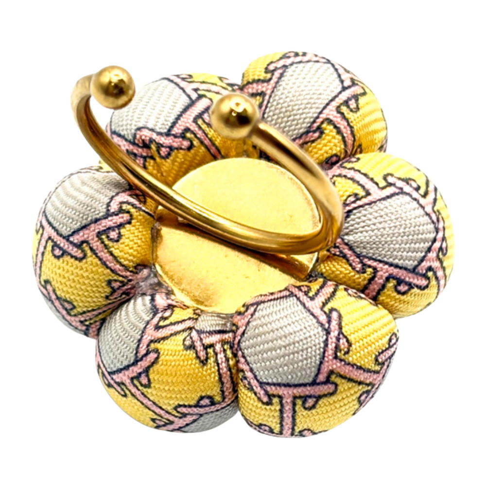 H Chain Ladybug Vintage Silk Necktie Ring