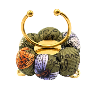 Butterfly Print Bumblebee Vintage Silk Necktie Ring