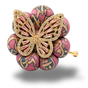 Novelty Print Butterfly Vintage Silk Necktie Ring