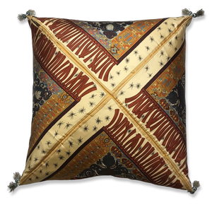 Sur Un Tapis Volant Vintage Silk Scarf Pillow 24”