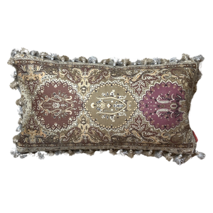 Tan Paisley Vintage Wool & Silk Scarf Pillows